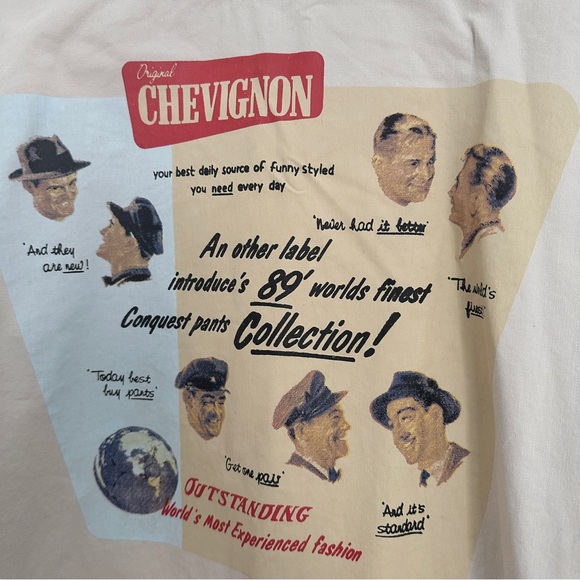 VINTAGE CHEVIGNON CRAFTSMANSHIP BEIGE COTTON BOMBER JACKET EMBROIDERY UNISEX L - Picture 8 of 15